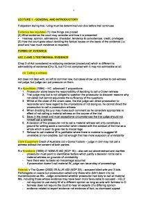 LPAB 11 Evidence (LEC) complete exam notes .